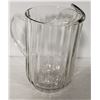 Image 1 : 9" TALL HEAVY GLASS PITCHER 1980'S