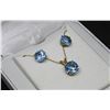 Image 1 : 10K GOLD APROX 3CT TCW BLUE TOPAZ EARRING SET