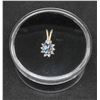 Image 1 : 10K GOLD 1.5CM BLUE TOPAZ AND DIAMOND PENDANT