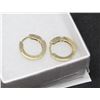 Image 1 : 10K GOLD & DIAMOND CENTER HINGE HOOP EARRINGS