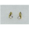 Image 1 : 14K GOLD & DIAMOND TWO-TONE TWIST EARRINGS