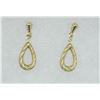 Image 1 : 10K YELLOW GOLD RAINDROP EARRINGS 1 INCH LONG