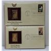 Image 1 : LOT OF 2-22K GOLD LAYERED PROOF REPLICA STAMPS ON