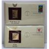 Image 1 : LOT OF 2-22K GOLD LAYERED PROOF REPLICA STAMPS ON