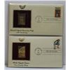 Image 1 : LOT OF 2-22K GOLD LAYERED PROOF REPLICA STAMPS ON