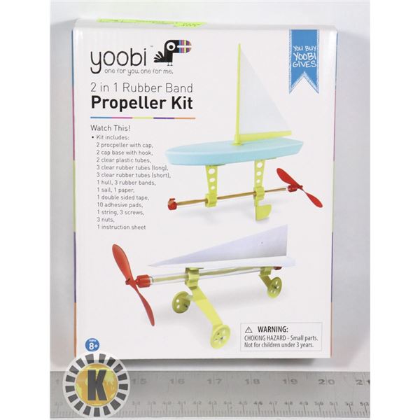 NEW 2-IN-1 RUBBER BAND PROPELLER KIT