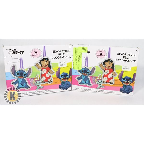 NEW DISNEY SEW AND STUFF DECORATIONS 2 BOXES