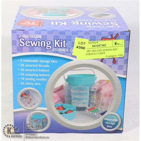 NEW 210PC SEWING KIT WITH STORAGE CADDY