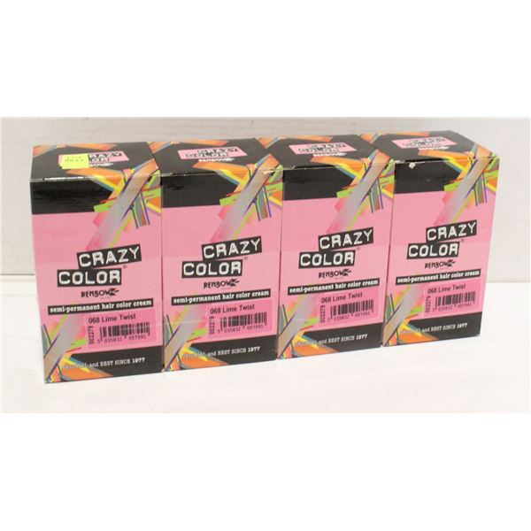 4 BOXES OF CRAZY COLOR SEMI PERMANENT COLOR