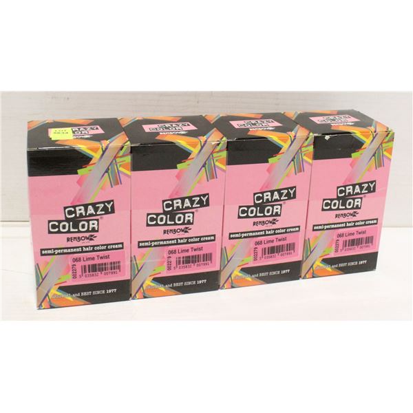 4 BOXES OF CRAZY COLOR SEMI PERMANENT COLOR