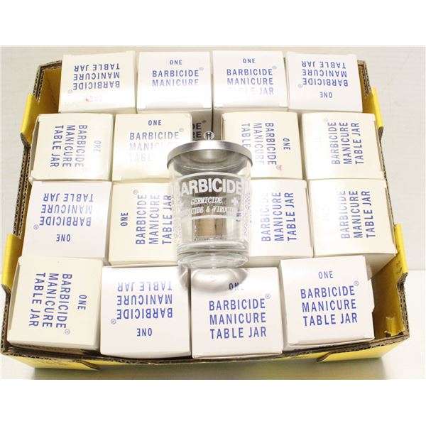 FLAT OF BARBICIDE MANICURE TABLE JARS