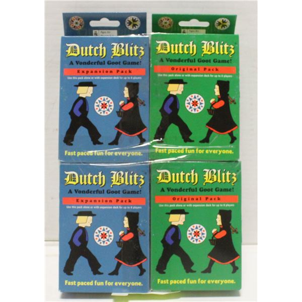 2 DUTCH BLITZ ORIGINAL PACKS & 2 EXPANSION PACKS