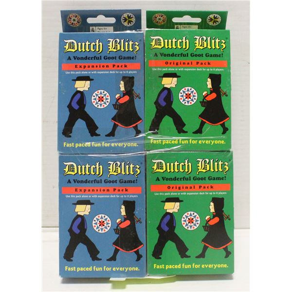 2 DUTCH BLITZ ORIGINAL PACKS & 2 EXPANSION PACKS