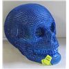 Image 1 : LIFE SIZE HUMAN SKULL WITH BLUE BEADS