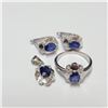 Image 1 : BZ390-123 SILVER SAPPHIRE RING EARRING AND PENDANT