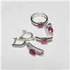 Image 1 : BZ390-108 SILVER RUBY RING EARRING AND PENDANT  SE