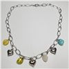 Image 1 : T106 SILVER GEMSTONE NECKLACE