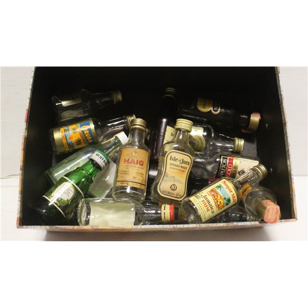 BOX OF 1960'S GLASS LIQUOR MINIS