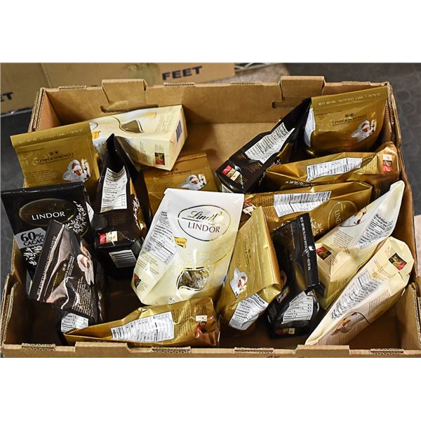 FLAT LOT OF ASSORTED LINDOR CHOCOLATE