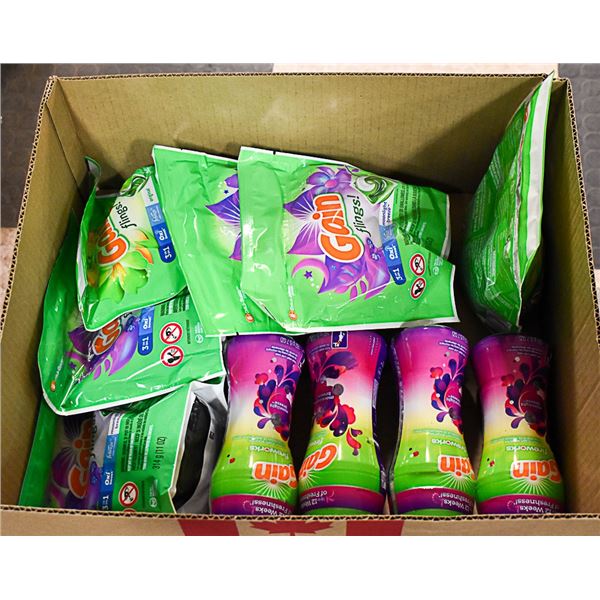 FLAT OF ASSORTED GAIN LAUNDRY PODS +SCENT BOOSTERS
