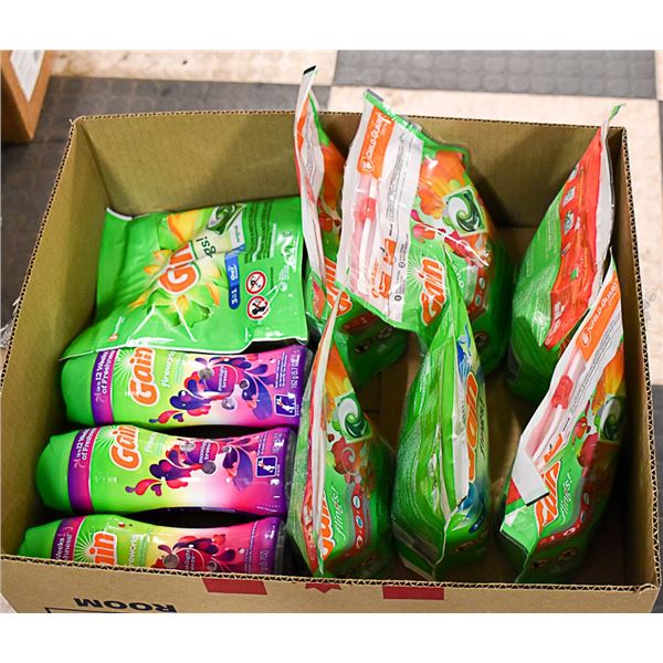 FLAT OF ASSORTED GAIN LAUNDRY PODS +SCENT BOOSTERS