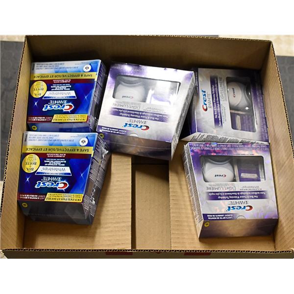 FLAT OF ASSORTED CREST TEETH WHITENING PRODUCTS