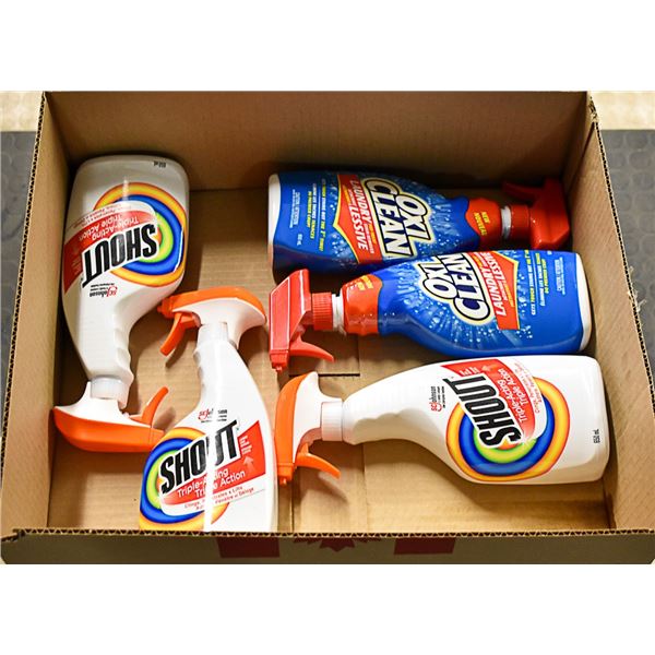 FLAT OF ASSORTED BRAND NAME CLEANING PRODUCTS