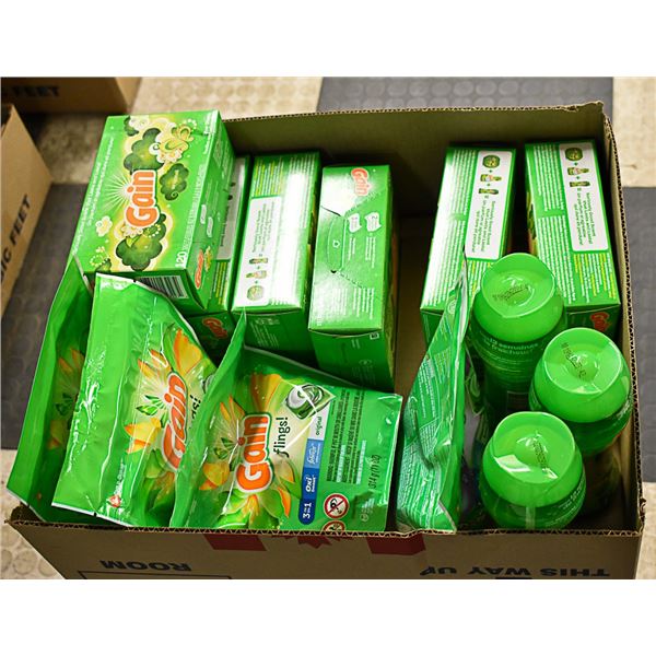 FLAT OF ASSORTED GAIN LAUNDRY PRODUCTS