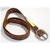 Image 1 : NEW GENUINE LEATHER BELT WITH SCROLL CUT OUT
