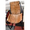 SHOWHOME BROWN LEATHER CHAIR W/ BLACK FRAME