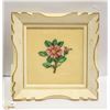 Image 2 : LOT OF 3 FRAMED CROSS STITCHED FLOWER ART PIECES