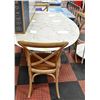 Image 2 : SHOWHOME DINING TABLE W/ MARBLE TOP + 4 WOODEN CHA