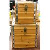 Image 1 : SHOWHOME PAIR OF WOODEN DECOR/STORAGE BOXES