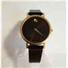 Image 1 : SWISS MOVADO GOLD PLATED 30MM BLACK DIAL WATCH.