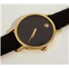 Image 7 : SWISS MOVADO GOLD PLATED 30MM BLACK DIAL WATCH.