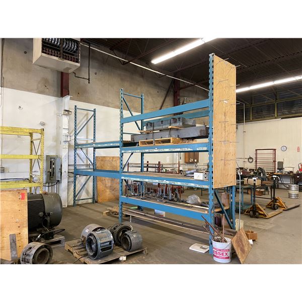 *C 2 BAYS OF BLUE INDUSTRIAL PALLET RACKING INCLUDING 3 - 10' INDUSTRIAL PALLET RACKING UPRIGHTS