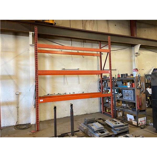 *C SINGLE BAY OF ORANGE 12' INDUSTRIAL PALLET RACKING INCLUDING 2 - 12' PALLET RACKING UPRIGHTS