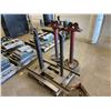 Image 2 : 2 RED METAL WITH 2 GREY METAL INDUSTRIAL PIPE STANDS