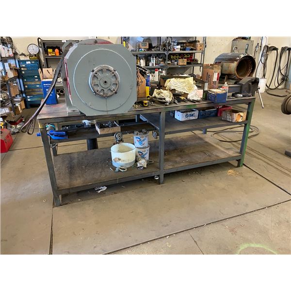METAL HEAVY DUTY INDUSTRIAL WORKBENCH 3'L X 8'W X 3'H CONTENTS NOT INCLUDED