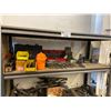 Image 2 : METAL AND WOOD 5 TIER SHOP SHELF WITH DRILL BITS & ASSORTED HEAVY DUTY PULLERS