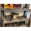 Image 3 : METAL AND WOOD 5 TIER SHOP SHELF WITH DRILL BITS & ASSORTED HEAVY DUTY PULLERS