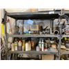 Image 2 : *C 2 BAYS OF 5 TIER METAL/WOOD SHOP SHELVING WITH ASSORTED FLUIDS, HARDWARE & MISC