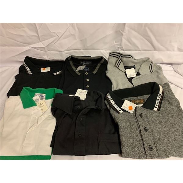 6 NEW SMALL GOLF SHIRTS