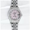Image 3 : Rolex Ladies Stainless Steel Pink MOP Pyramid Diamond Datejust Wristwatch 26MM W