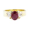 Image 2 : 1.91 ctw Ruby and Diamond Ring - 14KT Yellow Gold