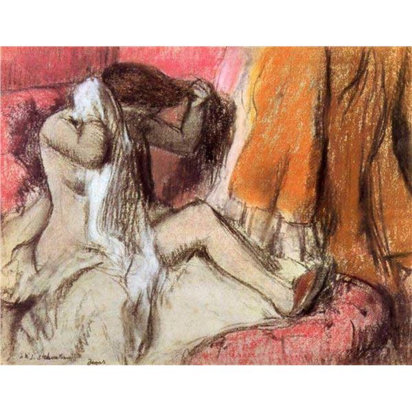 Edgar Degas - Seated Female Nude On A Chaise Lounge