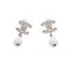 Image 1 : Chanel Silver CC Sparkle Earrings