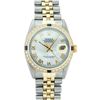 Image 2 : Rolex Mens 2 Tone Mother Of Pearl Diamond & Sapphire 36MM Datejust Wristwatch