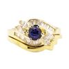 Image 2 : 1.44 ctw Blue Sapphire And Diamond Ring And Band - 14KT Yellow Gold