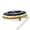 Image 3 : Vintage 14kt Yellow Gold Carved Round Hematite Intaglio Brooch or Pendant